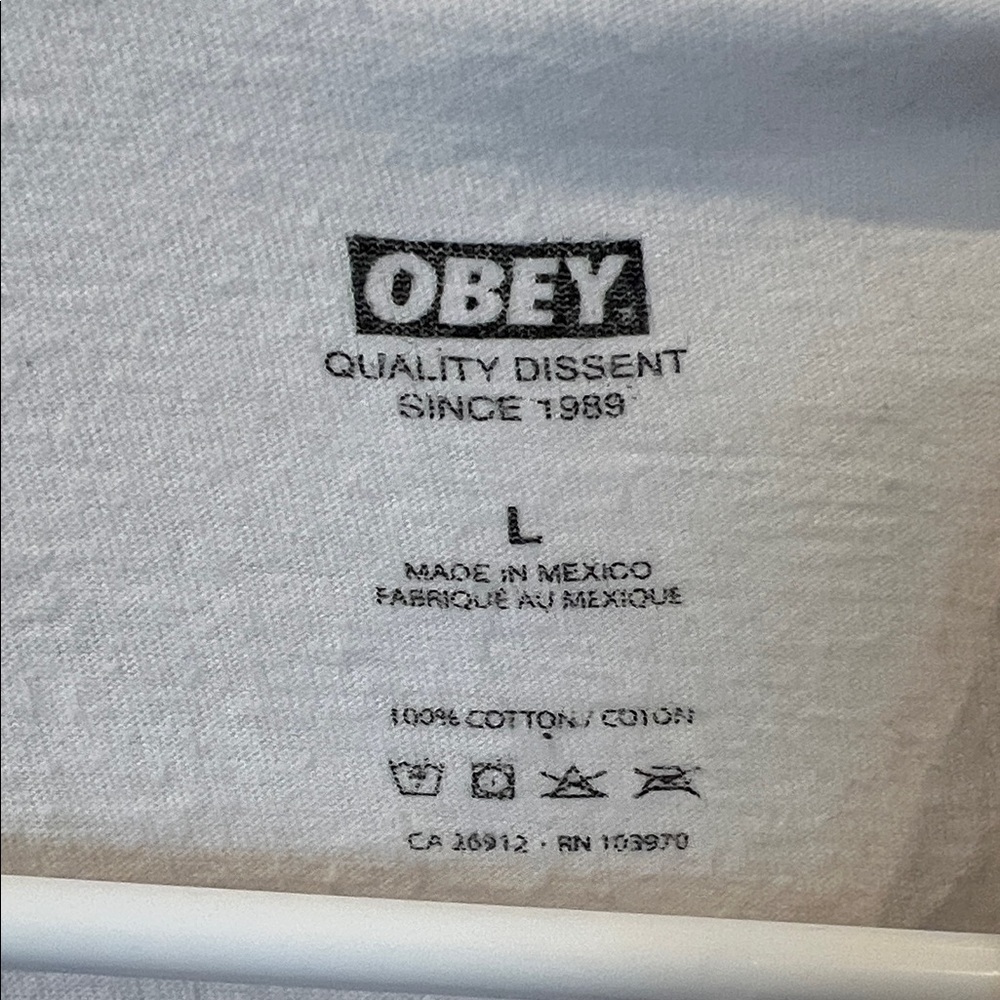 Obey White and Teal Graphic Tee - Picture 2 of 3